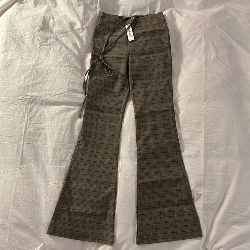Plaid flare pants